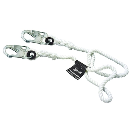 25 Ft Rope Lifeline W/2 Locking Snap Hooks, 1/2 In Nylon MPN:201RLS-8/25FTWH