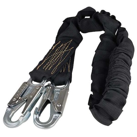 Manyard™ II Arc Flash Rated Shock Absorbing Lanyard, 6 ft. Length, Snap Hook, Steel, 1 Leg(s) MPN:216MK-Z7/6FTBK