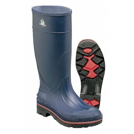MAX Plain-Toe Women's Work Boots, PVC, Chemical-Resistant, 15 in H, Navy/Red/Black, Size 6, 1 Pair MPN:75126/6
