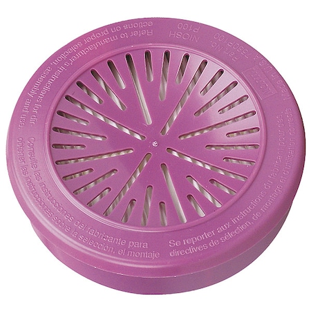 Cartridge Filter, P100, Threaded, Magenta, NIOSH, Use with Full or Half Mask Respirators, 4PK MPN:7580P100