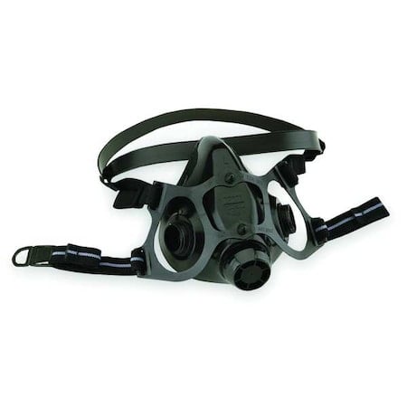 Half Mask Respirator, 7700 Series, Threaded, Silicone, NIOSH, Cartridges Not Included, Black, S MPN:770030S