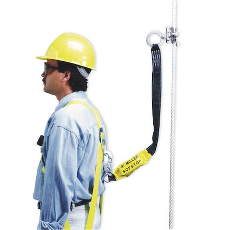 Rope Grab with Lanyard, Stainless Steel, 310 lb., Silver/Black, For Rope Size: 5/8 in MPN:8175SLS-Z7/3FTYL