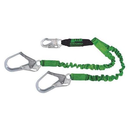 StretchStop Shock Absorbing Lanyard, 4 ft. Length, Web Loop, Polyester, 2 Leg(s) MPN:8798RSS-Z7/4FTGN