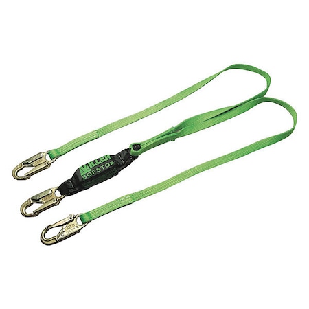 HP™ Shock Absorbing Lanyard, 6 ft. Length, Snap Hook, Steel, 2 Leg(s), 310 lb. Weight Capacity MPN:8798T-Z7/6FTGN