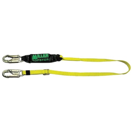 SofStop™ Shock Absorbing Lanyard, 4 ft. to 6 ft. Length, Snap Hook, Steel, 1 Leg(s) MPN:910WLS-Z7/6FTYL