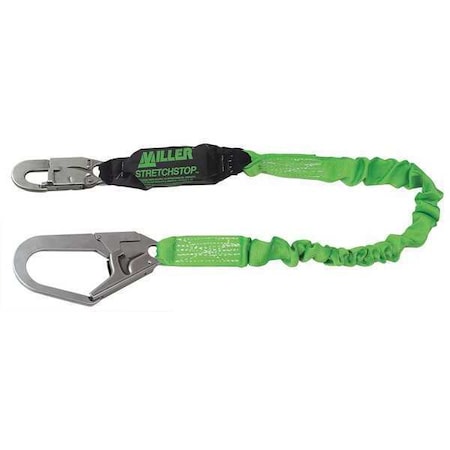 StretchStop Shock Absorbing Lanyard, 6 ft. Length, Snap Hook, Steel, 1 Leg(s) MPN:913RSS-Z7/6FTGN