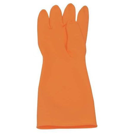 Premium Cleanroom Gloves - AK Chemical Resistant Gloves, Natural Rubber, 15 in L, 20 mil, Orange MPN:AK1815/O/10