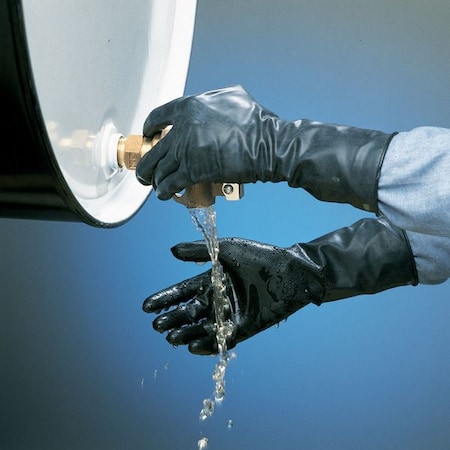 Chemical Resistant Gloves, Butyl, 11 in L, 13 mil, Black, 8, 1 PR MPN:B131/8