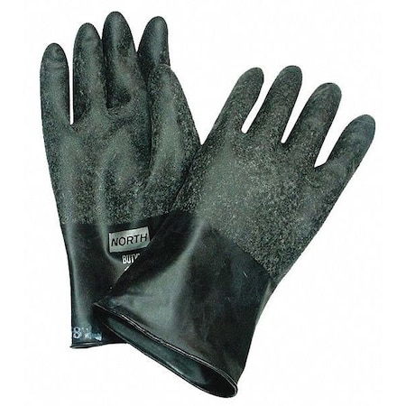 Chemical Resistant Gloves, Butyl, 11 in L, 13 mil, Black, 10, 1 PR MPN:B131R/10