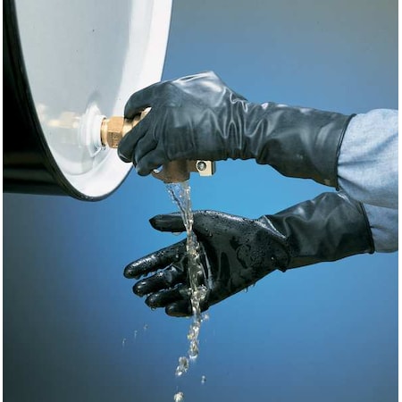 Chemical Resistant Gloves, Butyl, 11 in L, 13 mil, Black, 7, 1 PR MPN:B131R/7