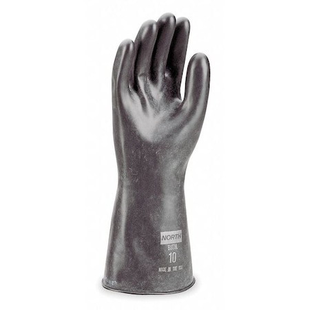 Chemical Resistant Gloves, Butyl, 11 in L, 16 mil, Black, 11, 1 PR MPN:B161/11
