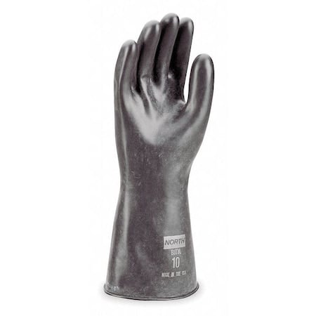 Chemical Resistant Gloves, Butyl, 14 in L, 32 mil, Black, 9, 1 PR MPN:B324R/9