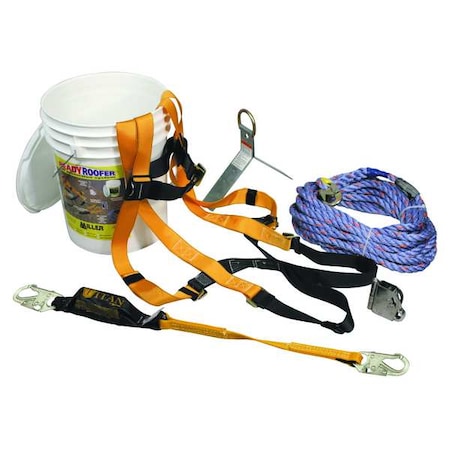 Roofer's Fall Protection Kit, Size: Universal MPN:BRFK25-Z7/25FT