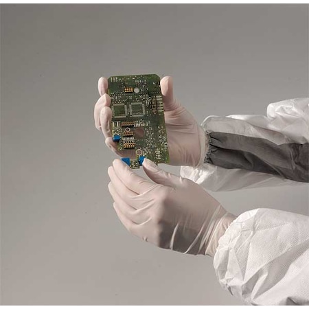 Cleanroom Gloves, 3 ISO Class, Nitrile, 12 in L, 4 mil, White, L, 100 PK MPN:CE412W/L