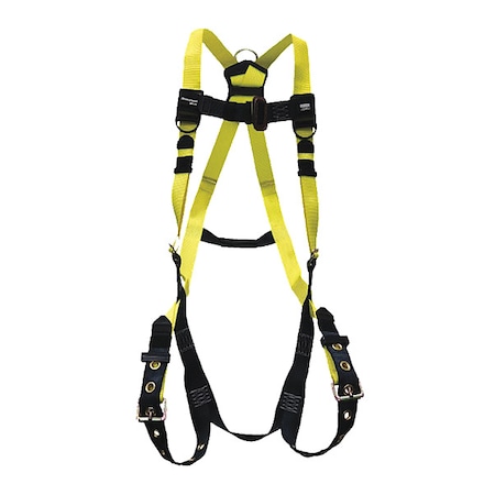 H100 Fall Protection Harness, S/M, 420 lb, Mating Chest/ Mating Leg Straps, Back D-Ring MPN:H11110021