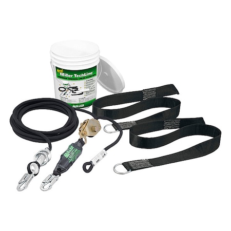 TechLine Horizontal Lifeline, 60 ft. Length, 310 lb Weight Capacity MPN:HLLR2-L/60FT