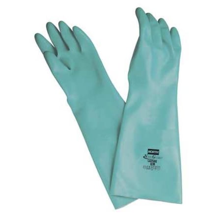 Chemical Resistant Gloves, Nitrile, 18 in L, 25 mil, Green, 10, 1 PR MPN:LA258G/10-H5