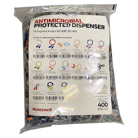 HL400 Earplug Dispenser Refill, Foam, Contoured-T, 33 dB NRR, Corded MPN:LT-30-REFILL