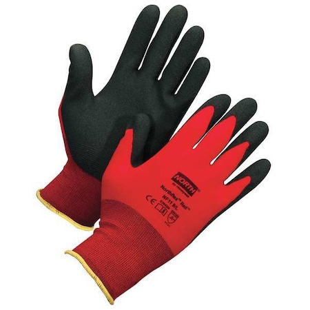 Foam Nitrile Coated Gloves, NorthFlex Red, Palm Coverage, Abrasion Level 4, Red/Gray, XL, 1 Pair MPN:NF11/10XL