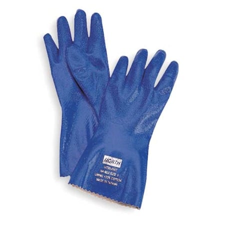 Chemical Resistant Gloves, Nitrile, 12 in L, 40 mil, Blue, 10, 1 PR MPN:NK803/10