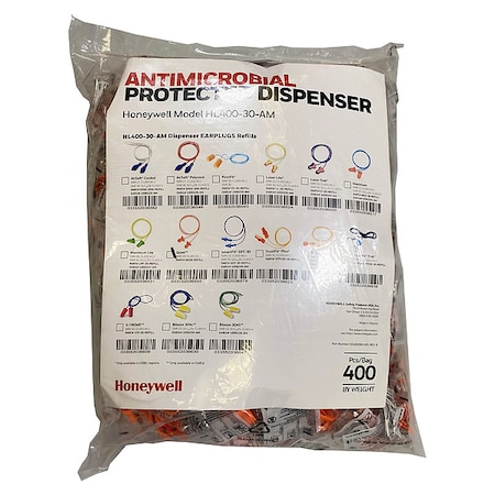 HL400 Earplug Dispenser Refill, Vinyl, Bell, 26 dB NRR, Corded MPN:QD30-REFILL