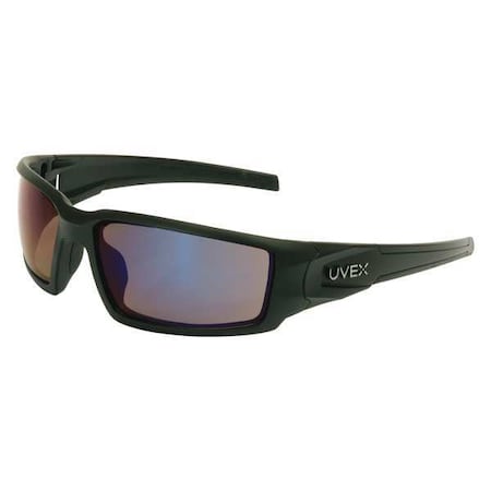 Hypershock, Safety Glasses, Anti-Scratch, Blue Mirror Lens, Black Frame, Full-Frame MPN:S2945