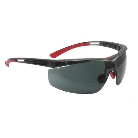 North Adaptec, Safety Glasses, Anti-Fog, Anti-Static & Anti-Scratch, Smoke Lens, Black/Red Frame MPN:T5900LTKSHS