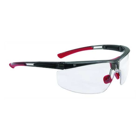 North Adaptec, Safety Glasses, Anti-Fog & Anti-Scratch, Clear Lens, Black/Red Frame, Half-Frame MPN:T5900WTKHS