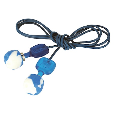 TrustFit Trak Reusable Foam Ear Plug, Pod Shape, 29 dB, Blue, 100 PK MPN:TFT-POD-30