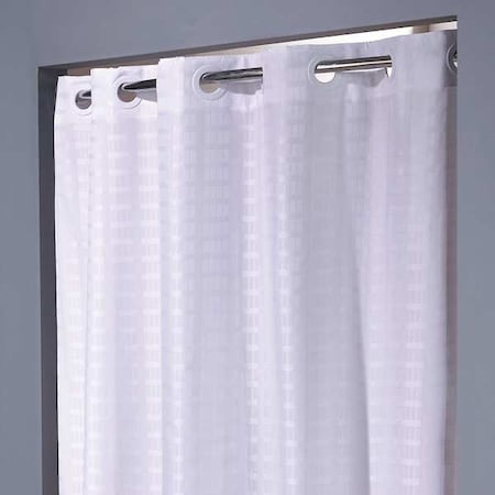 Shower Curtain, Plastic, White, 42 in W, 74 in L MPN:HBH43LIT01SXAM