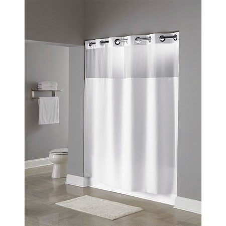 Shower Curtain, Plastic, White, 71 in W, 74 in L MPN:HBH49MYS01SL74AM