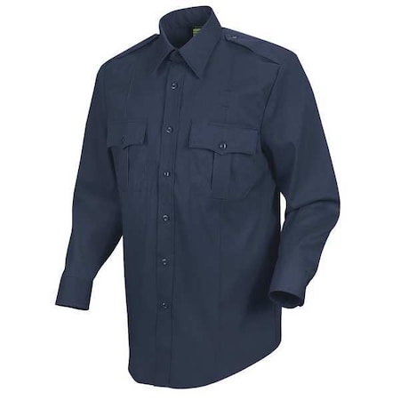 Men's New Dimension Stretch Dress Shirt, 35% Cotton, 65% Polyester, 2 Pocket(s), Dark Navy, 17.5 MPN:HS1112 17536