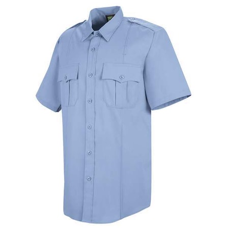 Men's New Dimension Stretch Dress Shirt, 35% Cotton, 65% Polyester, 2 Pocket(s), Light Blue, 17.5 MPN:HS1114 17536