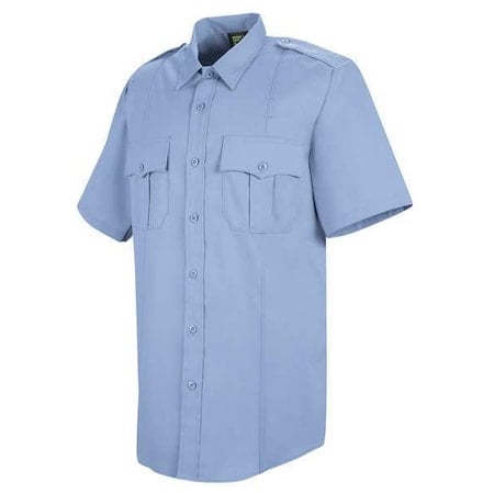 Men's New Dimension Stretch Dress Shirt, 35% Cotton, 65% Polyester, 2 Pocket(s), Light Blue, 18.5 MPN:HS1114 18538