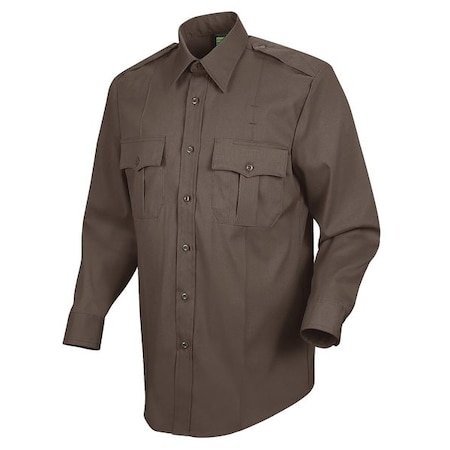 Men's Police Shirt, 100% Polyester, 2 Pocket(s), Brown, XL MPN:HS1145 17536