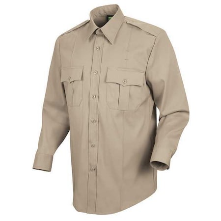 Men's Police Shirt, 100% Polyester, 2 Pocket(s), Tan, M MPN:HS1148 15536