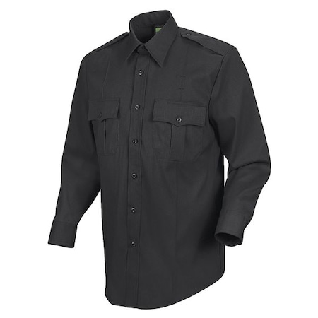Women's Police Shirt, 100% Polyester, Button Front, Zipper, 2 Pocket(s), Black, Xl MPN:HS1184 RG XL