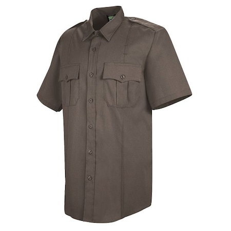 Men's Police Shirt, 100% Polyester, 2 Pocket(s), Brown, XL MPN:HS1245 SS 17