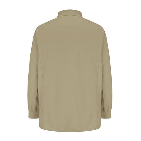 Long Sleeve Polo Shirt, 63% Cotton/37% Polyester, Silver Tan, Xl MPN:HS5129 RG XL