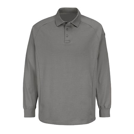 Long Sleeve Polo Shirt, 63% Cotton/37% Polyester, Gray, M MPN:HS5135 RG M