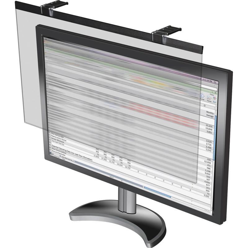 Business Source LCD Monitor Privacy Filter Black - For 24in Widescreen LCD Monitor - 16:10 - Acrylic - Black MPN:29291