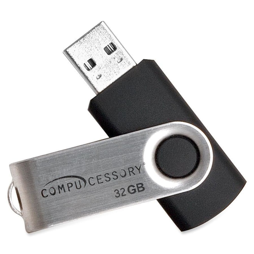 Compucessory Memory Stick-compliant Flash Drive - 32 GB - USB 2.0 - 12 MB/s Read Speed - 480 MB/s Write Speed - Silver - 1 Year Warranty (Min Order Qty 3) MPN:91007