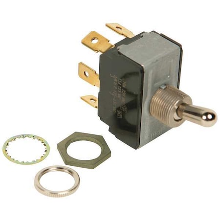 Toggle Switch, Black; Silver, 7/8 in H MPN:443119-01