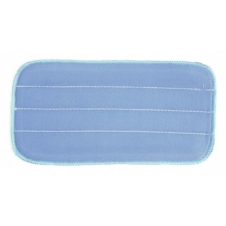 Flat Mop Pad, Hook-and-Loop Connection, Blue, Microfiber, PK12, 2504-SPH-MFP-11BS MPN:2504-SPH-MFP-11BS