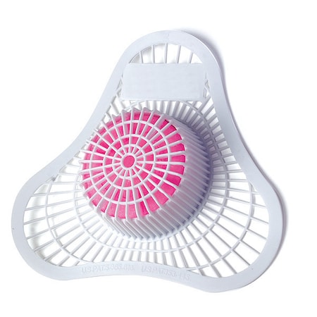 Urinal Screen with Block, Non-Para, Triangular, 3 oz Container Size, Pink, Cherry, 12 PK MPN:01901