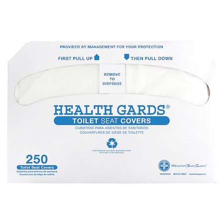 Toilet Seat Cover, Health Gards, 1/2 Folded, 2500 PK MPN:HG-2500