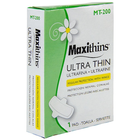 Sanitary Napkin w/Wings, 4 1/4 in L, PK200 MPN:MT-200