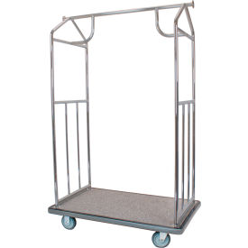 Hospitality 1 Source All-In-One Stainless Steel Bellman's Cart Grey Deck 5