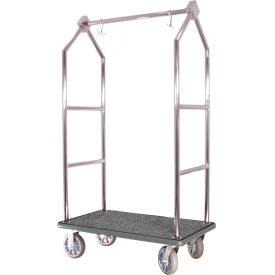 Hospitality 1 Source Classic Bellman's Luggage Cart w/ Red Carpet & 8