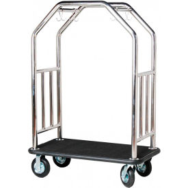 Hospitality 1 Source Estate Bellman Cart Curved Uprights Black Carpet ESSSBB-8
